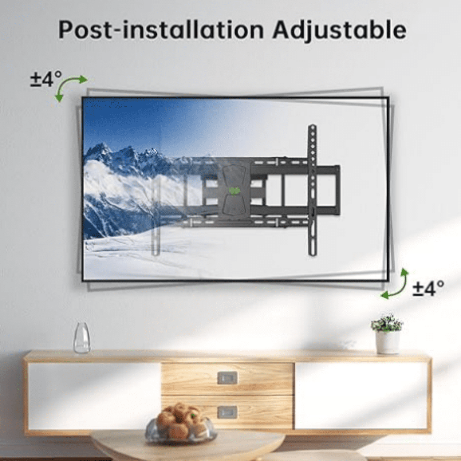 Full Motion TV Wall Mount 42"-84" TVS, Fits 16" 18" or 24" Studs, Heavy Duty TV Mounts Bracket with Dual Articulating Arms Tilt Swivel Extension Max VESA 600x400mm, Weight Capacity 110lbs