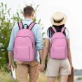 thumbnail image 5 of Japuie Pink Durable Canvas Laptop Backpack - Water-Resistant, Adjustable Shoulder Strap, Large Capacity for 15-17in Laptops, Stylish & Lightweight for School, Work & Travel, 5 of 5