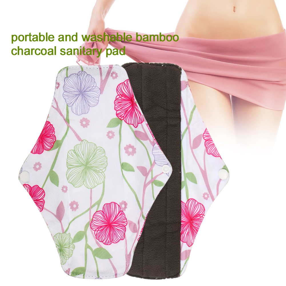 FAGINEY 5 Types Women Reusable Bamboo Charcoal Menstrual Pad Washable