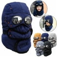 thumbnail image 3 of Full Face Winter Warm Women Man Ski with Glasses Mask Thermal Trapper Hat Windproof Beanies Cycling Caps BEIGE, 3 of 8