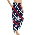 thumbnail image 2 of Naloa Patriotic Star Print Women’s Ultra-Soft Comfy Pajama Lounge Pants with Pockets & Drawstring, 2 of 8