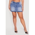 thumbnail image 3 of Women's Plus Size Almost Famous Raw Hem Denim Mini Skirt, 3 of 4
