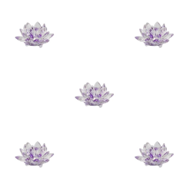 Advancent Flor de loto de cristal fino Pisapapeles Feng Shui Esfera Cristales Flores Adornos decorativos Estatuillas para púrpura Type2 NO2