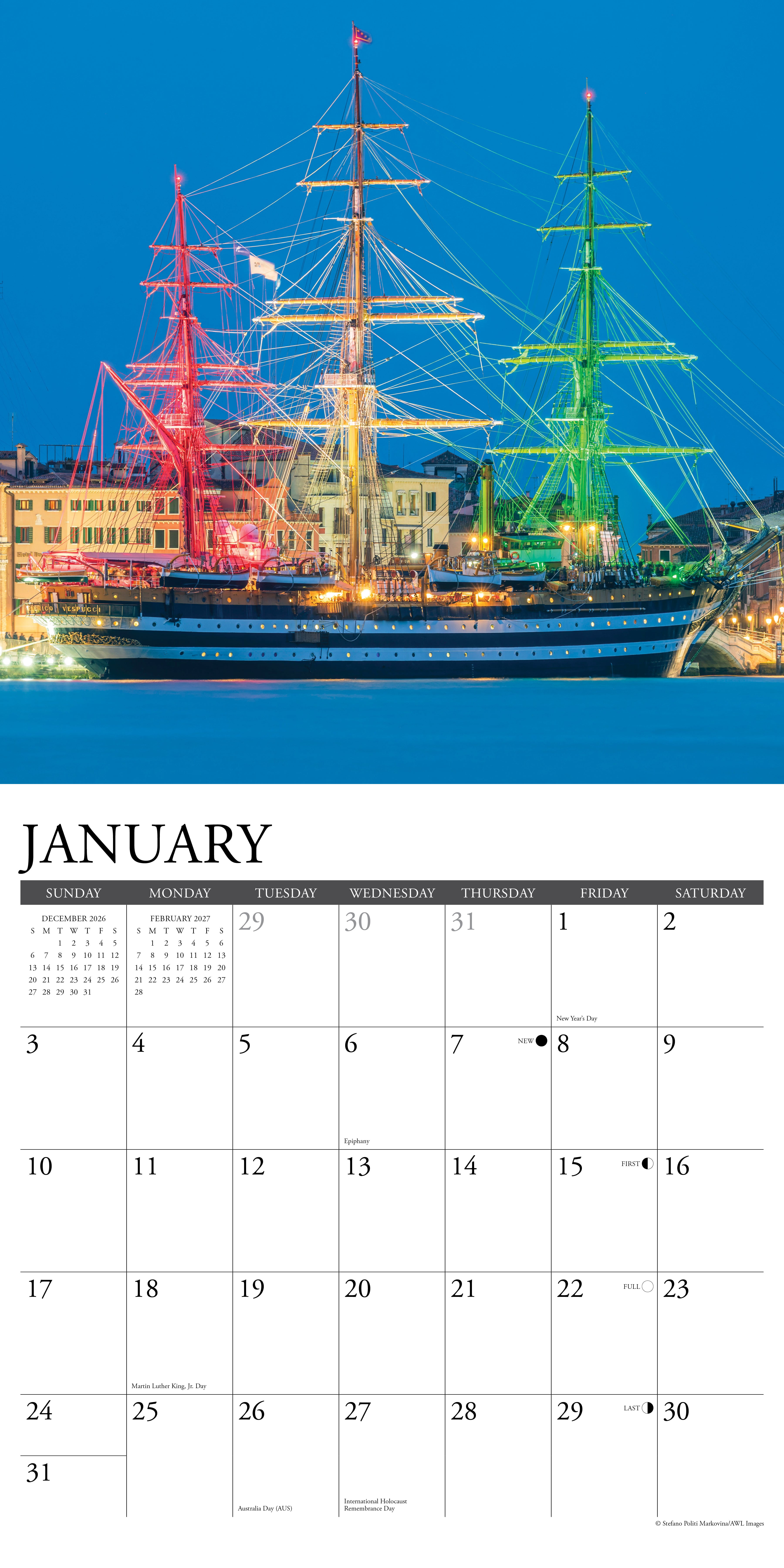 Willow Creek Press, Tall Ships 2027 Wall Calendar