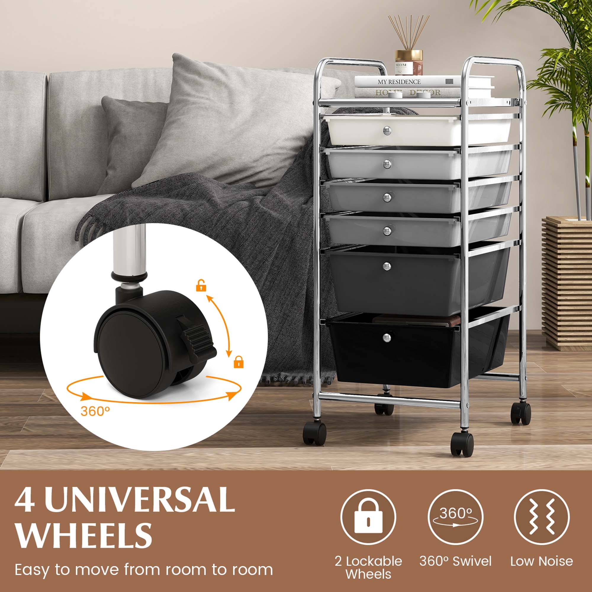 Bumper Car 6-Hood Mobile Storage Cart For Auto Shops - Locking Casters ...