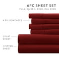 thumbnail image 2 of Full, Burgundy Solid Microfiber 6 Piece Bed Sheet Set, by Noble Linens, 2 of 11