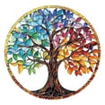 thumbnail image 1 of Tree of Life Stained Window Hanging Art Panel for Home Décor | Acrylic Suncatcher with Green Tree Design for Bedroom Porch Off Kitchen Windows, 1 of 5