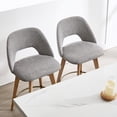 thumbnail image 6 of Zesthouse 26.8" Swivel Bar Stools Set of 2, Linen Upholstered Counter Height Stools with Open Back and Brushed Wooden Legs, Mid Century Barstools Kitchen Bar Chairs for 36"-39" Countertop, Gray, 6 of 10