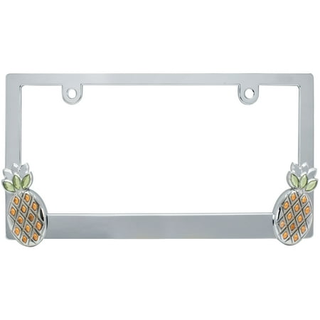 Auto Drive Chrome Pineapple License Plate Frame Walmart Com