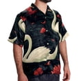 thumbnail image 2 of Swan Men's Casual Printed Poplin Short Sleeve Button Down Beach Shirt with Spread Collar Top, 2 of 6