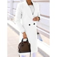 thumbnail image 4 of Women Long Wool Coats for Fall Winter Trench Coat Peacoat Double Breasted Blazer Jackets Overcoat White XXXL, 4 of 7