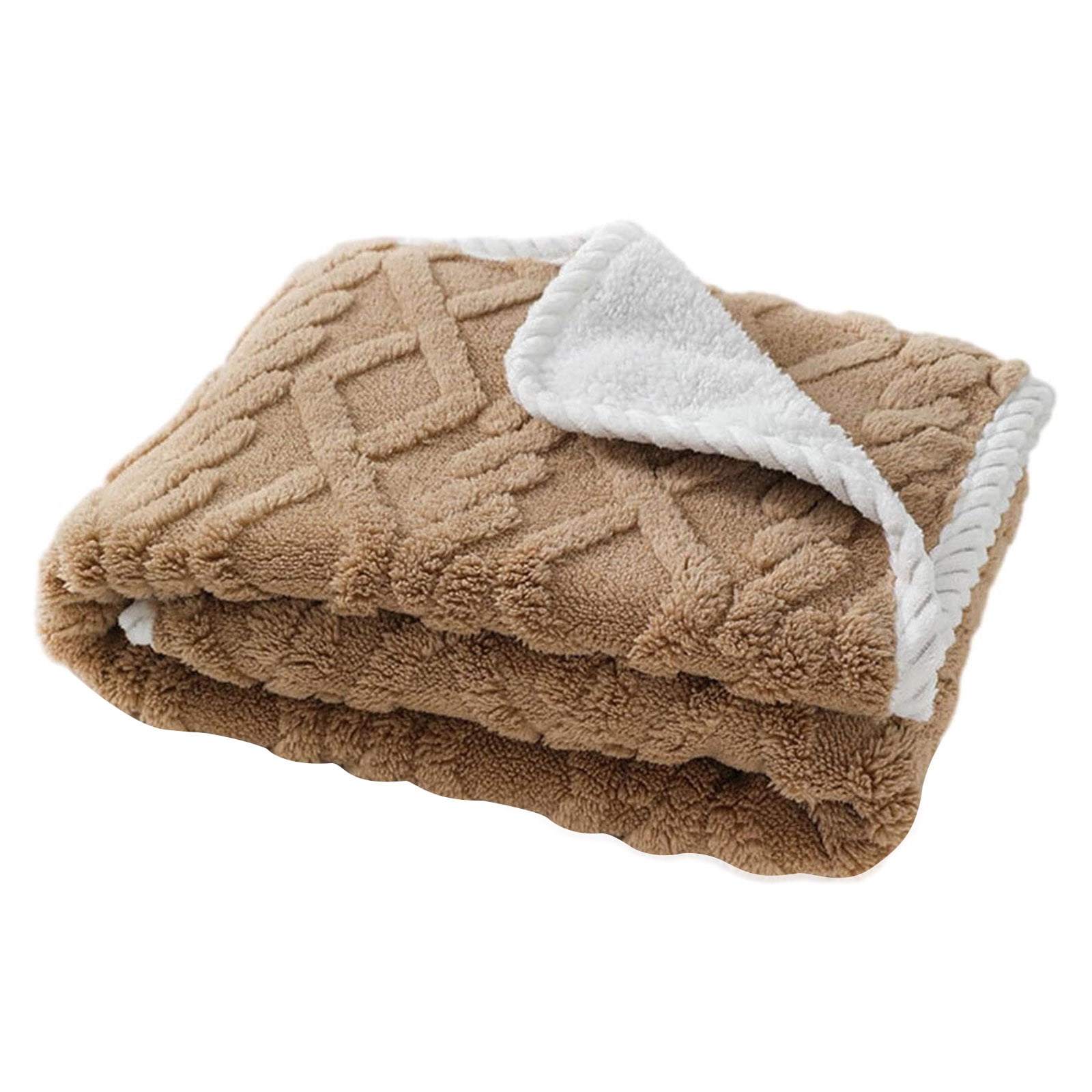 YUANZI Waterproof Dog Blankets for Large Dogs Pet Blanket for Couch Protector Washable Jacquard Coral Cat Throw Blanket Soft Plush Reversible Furniture Protection 70X50CM, Khaki