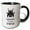 Black/White, variant on 3drose, Image of a Human Skull in a War Helmet. Welcome to Fabulous Valhalla, 11oz Two-tone Red Mug