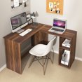thumbnail image 1 of Escritorio de Computadora FurnitureR Escritorio en L Marron, 1 of 5