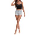 thumbnail image 2 of INSPIRE CHIC Women's Lace Wave Trim Cami V-Neck Vest Adjustable Spaghetti Strap Bulit in Bra Cropped Camisole 2XL Black, 2 of 5