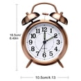 thumbnail image 2 of Reloj despertador retro, reloj despertador antiguo de mesilla de noche con campana doble, reloj despertador analógico de cuarzo vintage con pilas y luz nocturna, 2 of 4