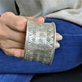 thumbnail image 4 of 81stgeneration Women's 999 Pure Silver Karen Hill Tribe Patterned Cuff Adjustable Bangle Bracelet, 4 of 6