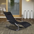 thumbnail image 2 of Outdoor Seating Outsunny Zero Gravity Rocking Chair Outdoor Chaise Lounge Chair Recliner Rocker with Detachable Pillow and Durable Weather-Fighting Fabric for Patio, Deck, Pool, Black,Garden Seating, 2 of 9