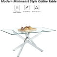 thumbnail image 3 of Glass Coffee Table, Holaki 39.4" Clear Rectangle Glass Coffee Table, Modern Coffee Table with Metal Legs, Center Table Sofa Table Home Furniture for Living Room, 3 of 9