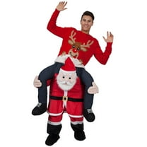 Christmas Costume Ride On Santa Claus Costume Xmas Shouler Carry Outfit Adult