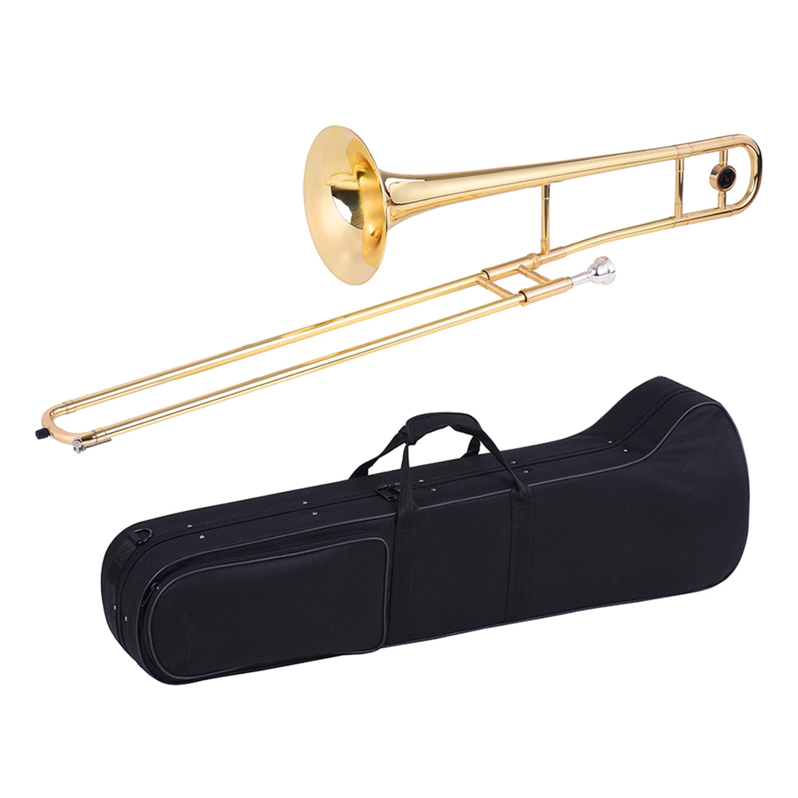 Alto Trombone Brass Gold Lacquer Bb Tone B flat Wind Instrument