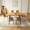 Walnut+Brown(B), variant on 47.4"-63.2" Extendable Dining Table Set for 4-8 People,7 Piece Large Kitchen Table Set with 6 Chairs for Farmhouse, Dining Room,Living Room