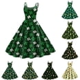thumbnail image 2 of COMVALUE Dresses for Women 2026 St Patricks Day Shamrock Mini Bodycon Holiday Outfit Print Sleeveless Evening Party Prom Dresses (Mint Green, M), 2 of 6