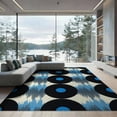 thumbnail image 2 of ODIKA 6'x9' Washable Area Rug Abstract Soundwave Vintage Record Icons Minimalist Vinyl Music Refined for Family Room, Living Room, Master Bedroom, Non-Slip, Easy Care, 2 of 7