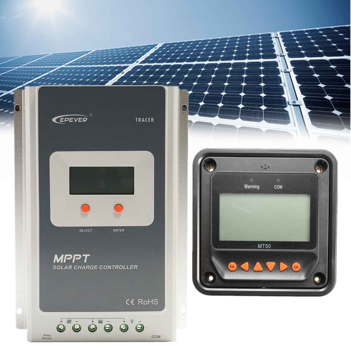EPEVER MPPT 20A 30A 40A Solar Charge Controller 12V 24V Negative Ground LCD+WIFI
