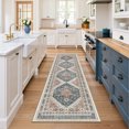 thumbnail image 4 of Roxstand 2'x8' Washable Runner Rug for Hallway Entrance Bedroom Entryway, Vintage Oriental Non Slip Stain Resistant Kitchen Rugs, Blue, 4 of 10