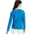 thumbnail image 4 of Hanes Women's Long Sleeve Cotton V-Neck T-Shirt Deep Dive S, 4 of 5