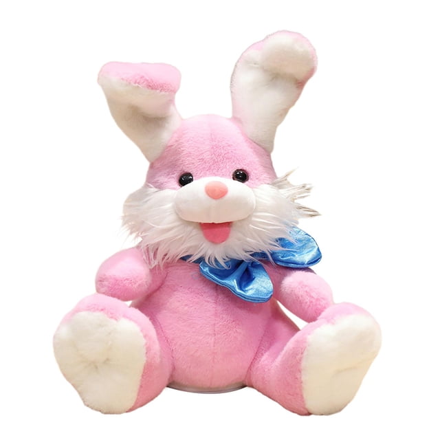 Peluche musical con orejas móviles, juguete creativo para educación temprana, interactivo. Rosa
