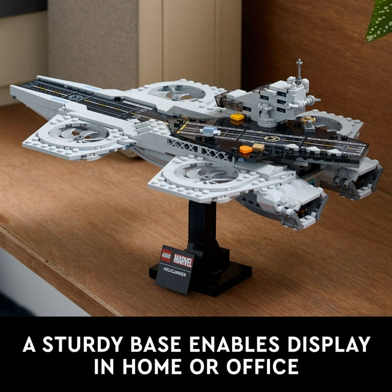 LEGO Marvel The Avengers Helicarrier Aircraft Carrier Model Buildable Super Hero Gift for Adults Build and Display Marvel Collectible for Home or