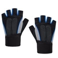 thumbnail image 4 of Guantes militares tácticos sin dedos para hombre, con protección antideslizante para ciclismo y tiro. Azul M, 4 of 9
