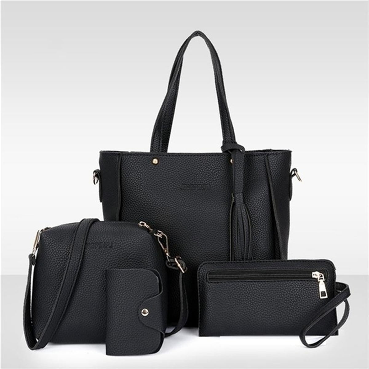 4Pcs Women Handbag Lady Shoulder Bucket Bag Tote Purse Messenger Satchel Gift