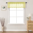 thumbnail image 3 of MKHILL 42x14 Lemon Yellow Sheer Valance, 14 Inch Short Cafe Curtain for Small Kitchen Window, Rod Pocket Topper, 2 Panels, Each 42"Wx14"L, Lemon Yellow, 3 of 9