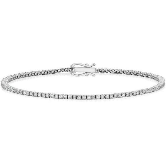 Harry Chad Enterprises 60078 3 CT Womens Round Diamond 14K White Gold Tennis Bracelet
