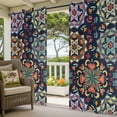 thumbnail image 3 of Vintage Flower Outdoor Curtains for Patio Waterproof,Windproof Privacy Curtains with Weighted Bottom,Boho Abstract Colorful Ethnic Floral Outside Drapes for Picnic Garage Yard Cabana 54"x84" 2 Panel, 3 of 8