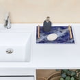 thumbnail image 7 of Iauyy Modern Square Bathroom Tray with Handles - Acrylic & Aluminum Alloy Vanity Countertop Organizer ，Irregular White, 7 of 7