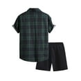 thumbnail image 5 of Stamzod Mens Summer Outfits 2PC Fashion Plaid Printed Short Sleeve Shirts and Shorts Set Daily Casual Short Sets for Men Green S, 5 of 5