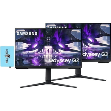 SAMSUNG Odyssey 24 inch FHD VA (1920x1080) FreeSync Monitor Bundle with Docztorm Dock, VESA Mount (100x100mm), HDMI, DisplayPort, Ideal for Home & Business, Black (2024 Latest Model) (2 Pack)