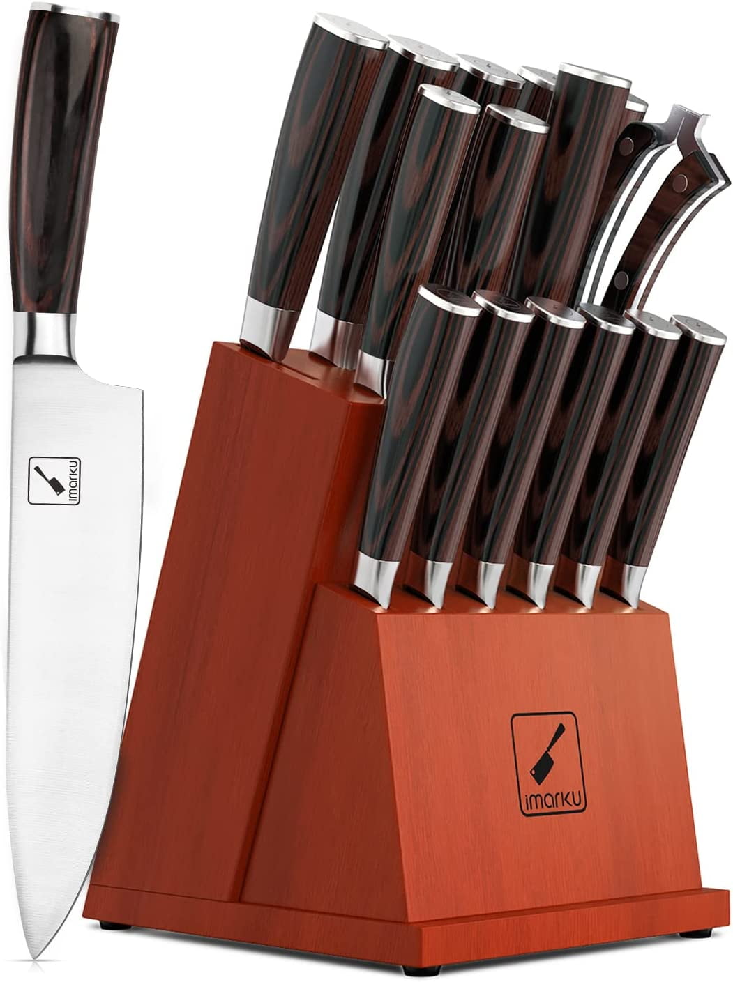 imarku  Steak Knives Set of 6 Japanese HC Steel Premium Serrated Steak  Knife Set with Gift Box 
