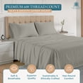 thumbnail image 4 of Casa Platino 100% Cotton Twin Size Sheet Set - 4 Piece Twin Sheets 600 Thread Count, Premium Sateen Weave Feels Buttery Soft All Year Round, Sung Fit 15” Deep Pocket – Silver, 4 of 7