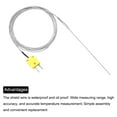 thumbnail image 4 of K Type Thermocouple with Plug, Meter Temperature Sensor Probe -40 to 1100°C(-40 to 2012°F) Stainless Steel, 1x150mm 6.6ft Wire, 4 of 7