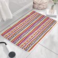 thumbnail image 3 of Pink Striped Geometric Pattern Flannel Non Slip Door Rugs,Washable Door Mats Indoor,Decorative Door Mats,Dirt-Resistant and Absorbent Doormat for Entrance,Bedroom,Kitchen,Bathroom,31.5x17in(80x43cm), 3 of 4