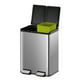 thumbnail image 1 of Bote de basura doble para cocina baño oficina Acero Inoxidable 40L reciclaje con tapa EKO Recycler EKO EK8229MT-20L+20L, 1 of 9