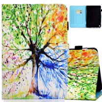 Flip Case for All-New Fire HD 8 2020 /HD 8 Plus Tablet (10th Generation, 2020 Release), Allteych Slim Lightweight Protective Shockproof Folding Stand Cover with Auto Wake/Sleep, Colorful Tree
