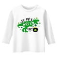 thumbnail image 4 of Gunia St Patricks Shirts For Kids Boys Girls 3/4 Sleeve Irish Green Shamrock Clover Funny Graphic Crew Neck Casual Breathable Soft St. Patrick'S Day T-Shirt Kids Tee Tops 3-14 Years White, 4 of 4