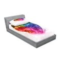 thumbnail image 2 of Ambesonne Colorful Fitted Sheet & Pillow Sham Set, Love Heart Romance, Twinxl, Multicolor, 2 of 2