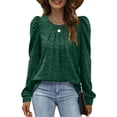 thumbnail image 1 of Sweats à Col Rond Plissés pour Femmes S-3XL s, 1 of 5